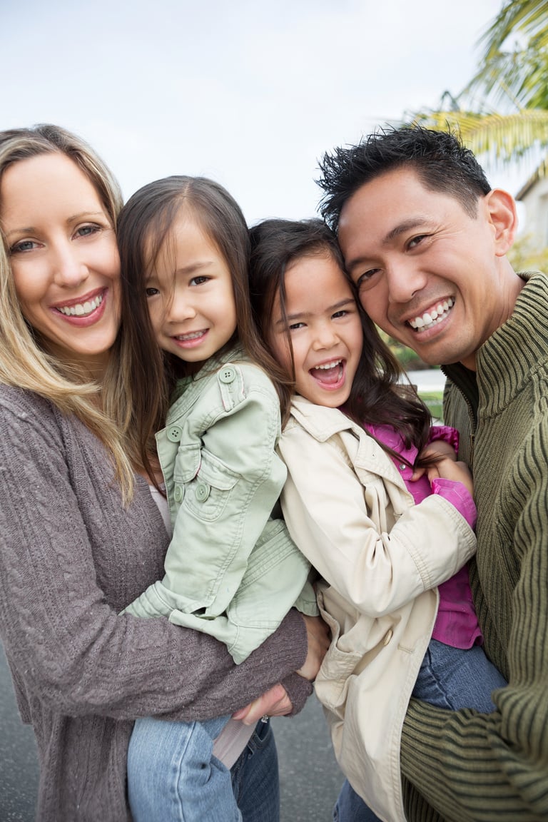 Mixed Race Family.