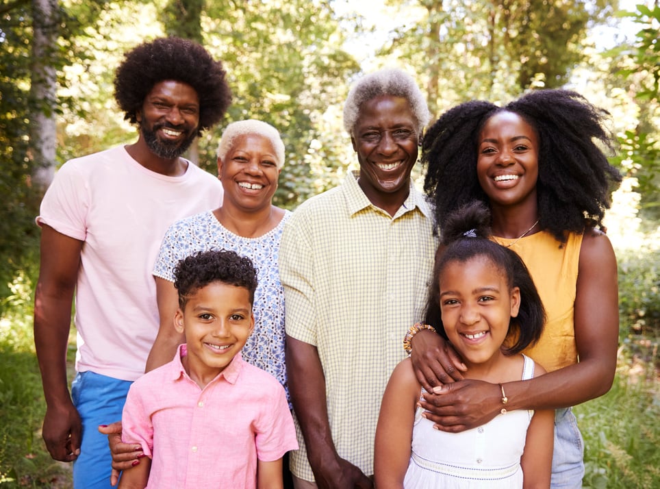 Portrait of a Family Outdoors 